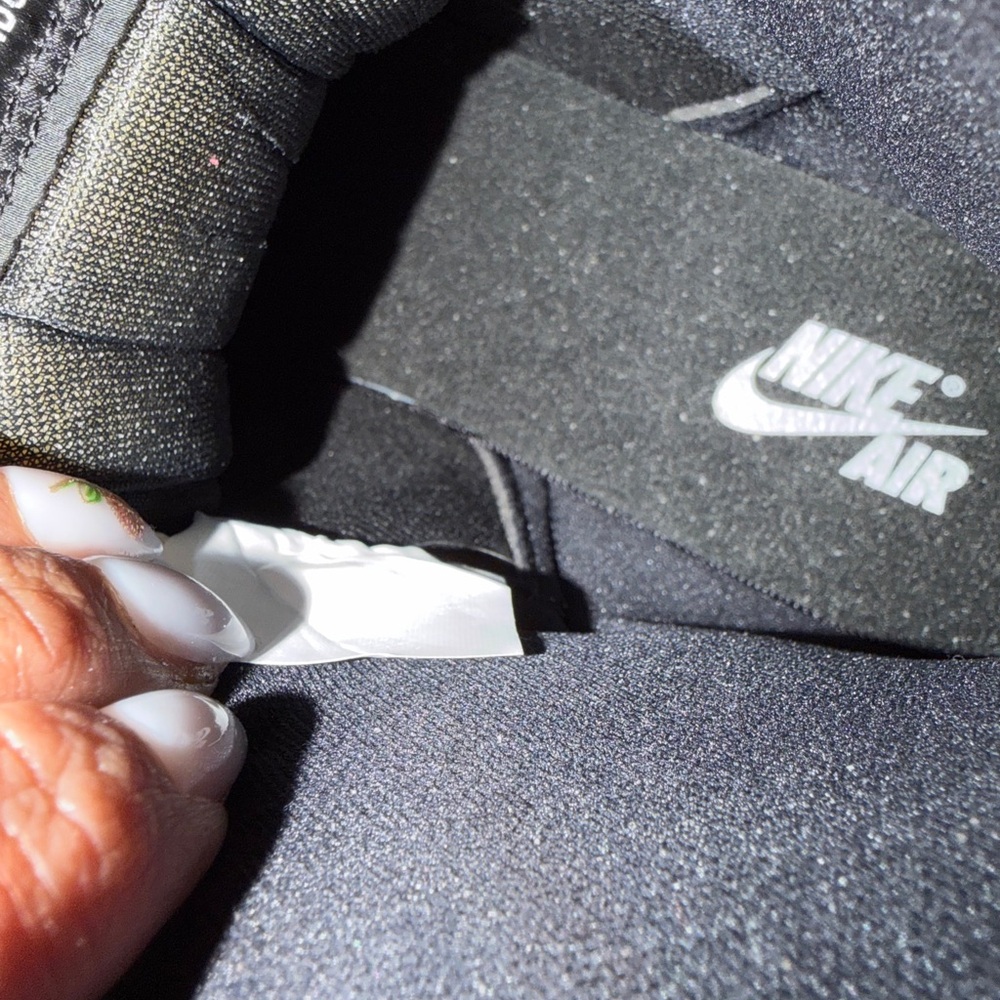 OG Jordan Dunk Black High-Top Sneakers with Cream Laces - Picture 5 of 6